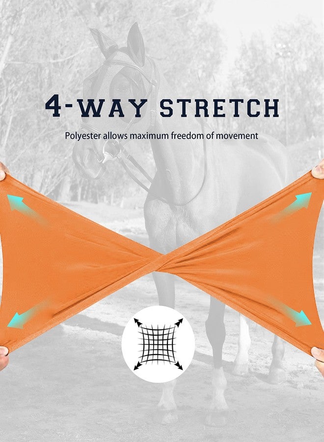 HackFond Horse Fly Mask with Ears, UV Protection Mask for Horses, Elasticity Mask with Big Mesh Eye Covers, Snug Fitting Comfortable Lightweight Red Orange Cob - Image 5